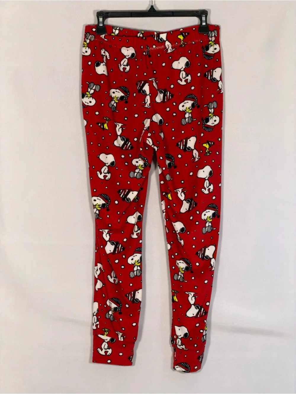 Peanuts Snoopy Women’s Pajama Set M Red Winter Fleece 2 Piece Woodstock